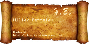 Hiller Bertalan névjegykártya